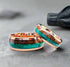 Men's Women's 8mm Tungsten Rose Gold Koa Wood & Malachite Inlay Wedding Band